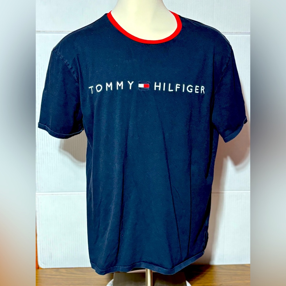 Tommy Hilfiger Men’s Blue Short-SleeveT Shirt Sz XXL 39” L 23” p2p